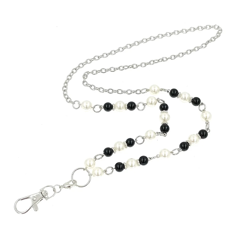 Fashion Black White Pearl Necklace Lanyard for Women Crystal Chain with ID Card Badge Holder Jewelry Key Holder Accessories
Fashion Black White Pearl Necklace Lanyard for Women Crystal Chain with ID Card Badge Holder Jewelry Key Holder Accessories