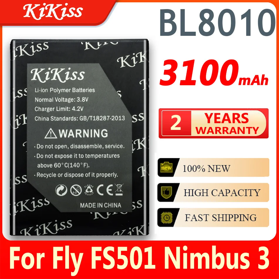 

High Capacity Battery 3100mAh BL8010 For Fly FS501 Nimbus 3 Phone Battery Powerful For Fly FS501 Nimbus3 BL 8010