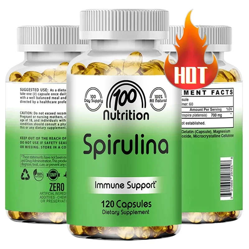 

Spirulina Extract - Antioxidants, Proteins&Vitamins,Maximum Strength Premium Spirulina Superfood Powder, Boosts Overall Immunity