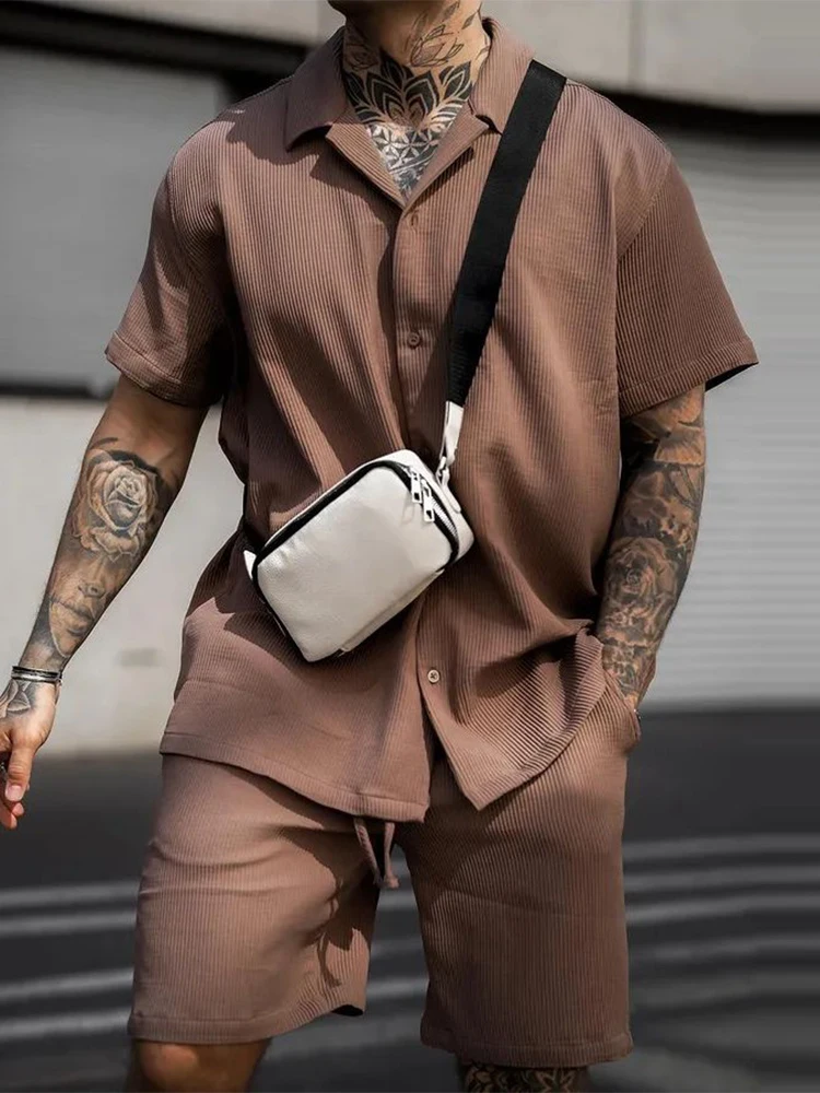 Mens Polo Suit Summer 2 Piece Tracksuit Casual Short Sleeve Lapel Shirt And Shorts Outfits Breathable Streetwear Two Piece Suits
Mens Polo Suit Summer 2 Piece Tracksuit Casual Short Sleeve Lapel Shirt And Shorts Outfits Breathable Streetwear Two Piece Suits