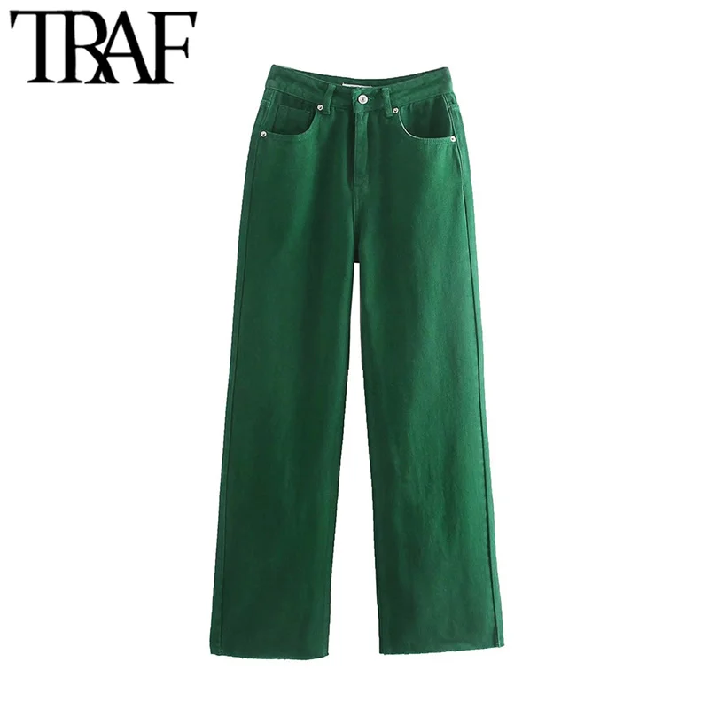 TRAF Women Fashion Front Pockets Denim Wide Leg Jeans Vintage High Waist Zipper Fly Frayed Hem Female Trousers Mujer
TRAF Women Fashion Front Pockets Denim Wide Leg Jeans Vintage High Waist Zipper Fly Frayed Hem Female Trousers Mujer