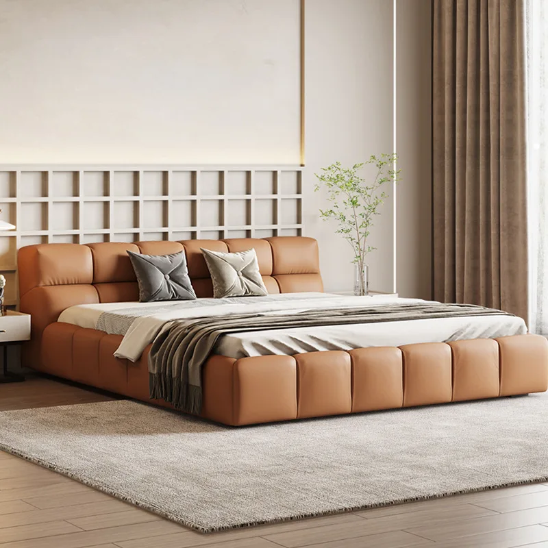 Modern Luxury Leather Bed Minimalist Style Double Master Bedding Wedding Bed Cream Style Designer Puff Bed
Modern Luxury Leather Bed Minimalist Style Double Master Bedding Wedding Bed Cream Style Designer Puff Bed