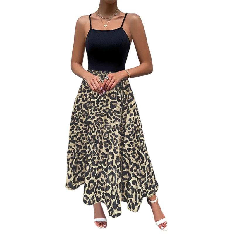 Square Neck Women Midi Dress Sleeveless Elastic High Waist Flowy Hem Colorblock Leopard Casual Beach Party Gown Sundress
Square Neck Women Midi Dress Sleeveless Elastic High Waist Flowy Hem Colorblock Leopard Casual Beach Party Gown Sundress