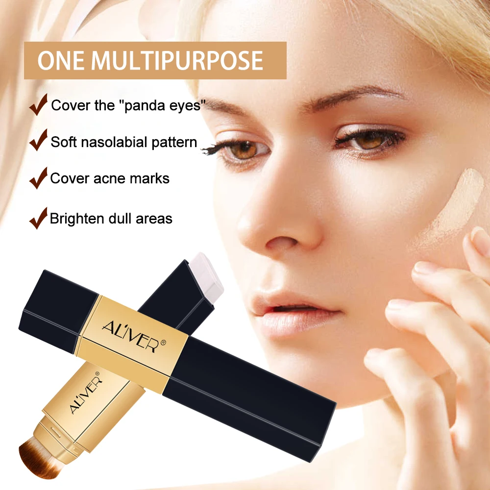 Facial Brightening Concealer Stick 2-in-1 Double-headed Foundation Cream Stick Makeup Brush Color Change Temperature Concealer
Facial Brightening Concealer Stick 2-in-1 Double-headed Foundation Cream Stick Makeup Brush Color Change Temperature Concealer