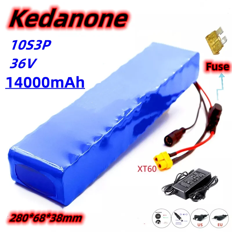Batería de litio para bicicleta eléctrica, 36V, 10s3p, 14Ah, 18650, 350W, 600w, para motocicleta, Scooter Eléctrico, 20A, BMS in
Batería de litio para bicicleta eléctrica, 36V, 10s3p, 14Ah, 18650, 350W, 600w, para motocicleta, Scooter Eléctrico, 20A, BMS in