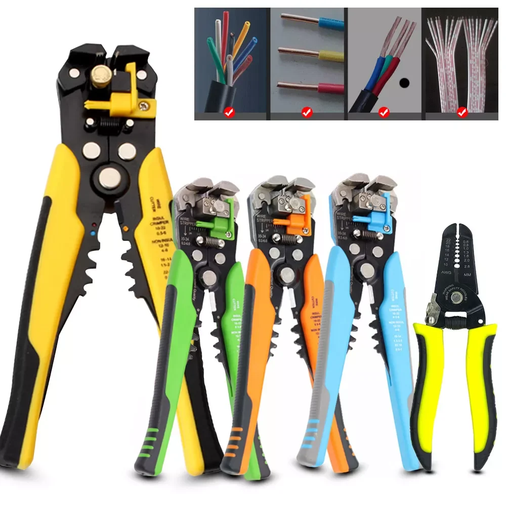 

Automatic Self-adjusting Wire Stripper/Cutting Pliers Tool for Wire Stripping Cutting Crimping 10-24 AWG (0.2~6.0mm²)