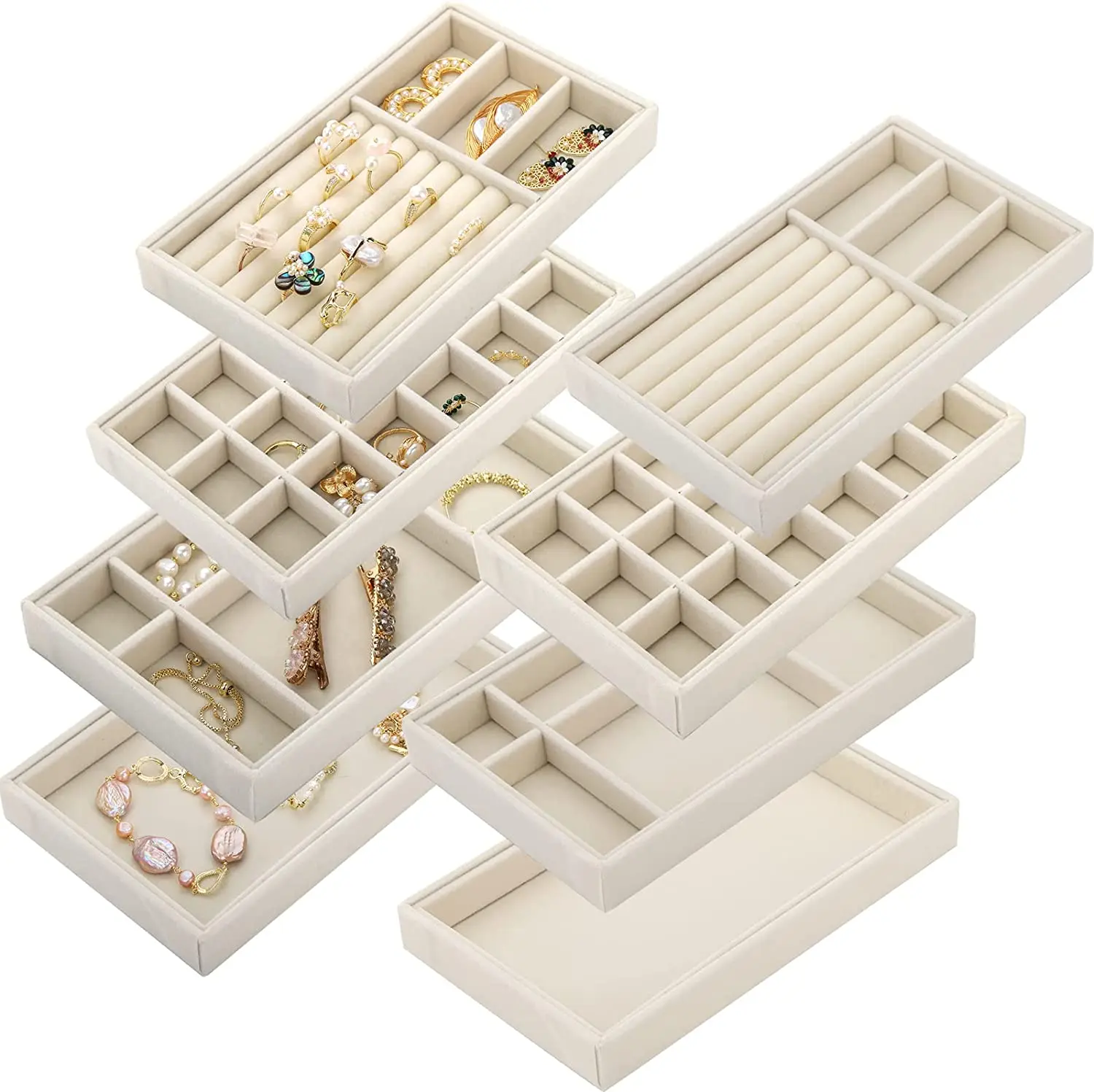 Velvet Jewelry Drawer Inserts Trays Earring Organizer Stackable Jewelry Display Tray Box Ring Holder Necklace Case for Bracelet
Velvet Jewelry Drawer Inserts Trays Earring Organizer Stackable Jewelry Display Tray Box Ring Holder Necklace Case for Bracelet