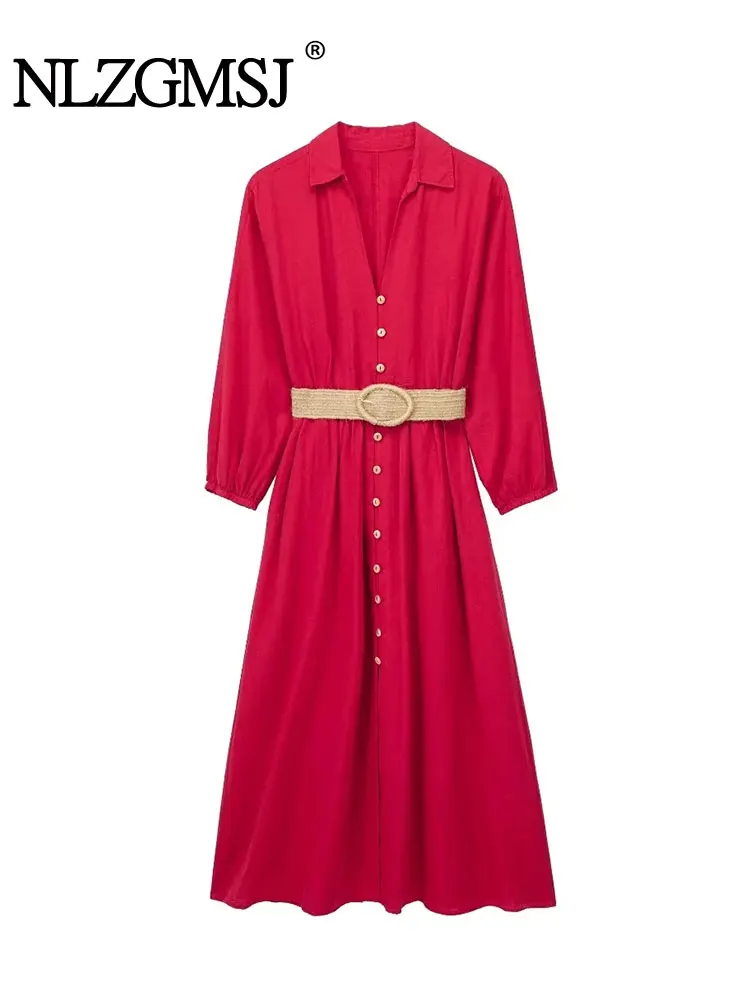 Nlzgmsj TRAF 2023 Women Satin Shirt Long Dress Single Breasted Vintage Long Sleeve With Belt Spring Elegant Evening Dresses
Nlzgmsj TRAF 2023 Women Satin Shirt Long Dress Single Breasted Vintage Long Sleeve With Belt Spring Elegant Evening Dresses