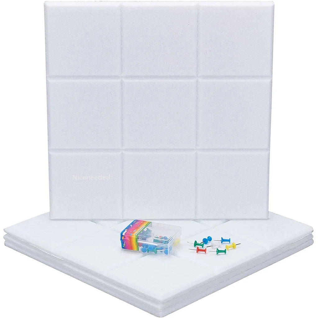 4 Pcs Square Felt Board with 40 Push Pins Sound-Absorbing Decorative Board Memo Bulletin Wall Board for Office Home
4 Pcs Square Felt Board with 40 Push Pins Sound-Absorbing Decorative Board Memo Bulletin Wall Board for Office Home