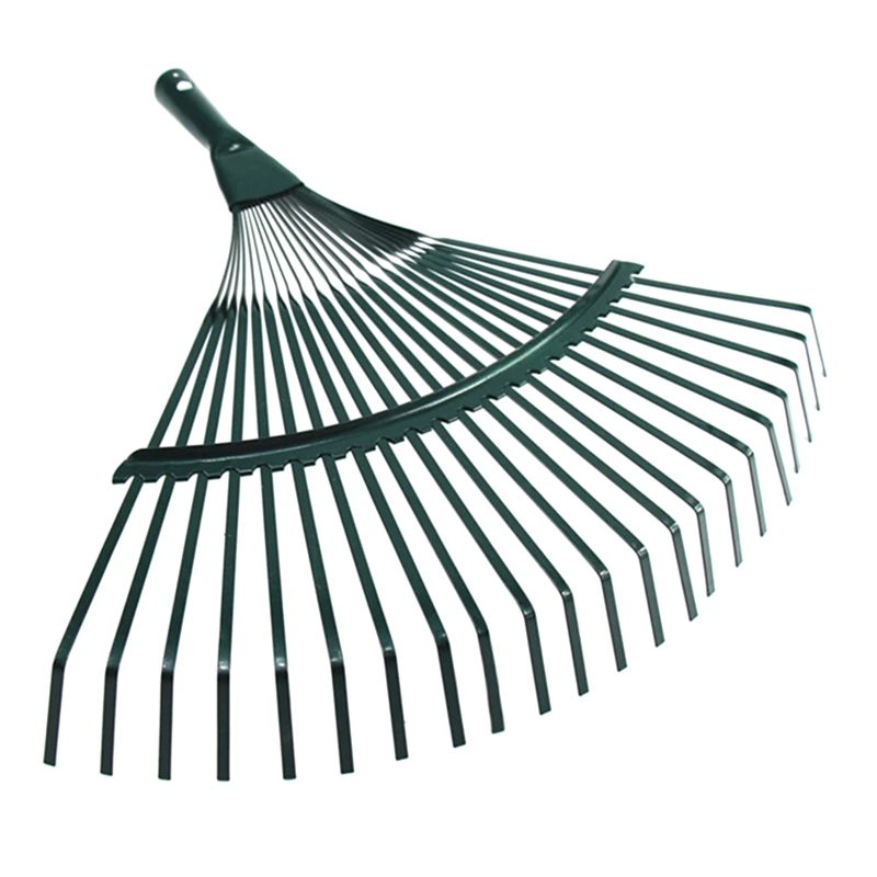 

22 Teeth Heavy Duty Steel Metal Rake for Head High Carbon Steel Lawn Leaves Garden Garden Tools Without Handle Home Tool