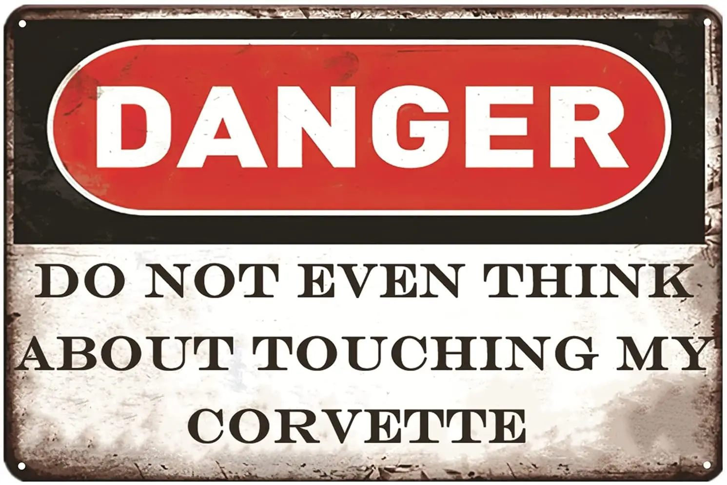 

CWEIDP Corvette Signs Garage Metal Sign Garage Signs for Men Vintage Wall Decor Do Not Touch My Corvette 8x12 Inch