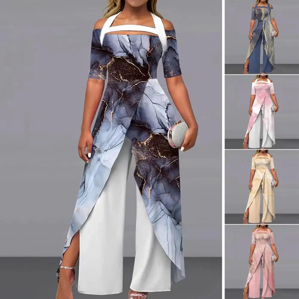 Women Patchwork Split Floral Off Shoulder Active Jumpsuit Summer Long Wide Leg Pants Loose Fit Short Sleeve overalls
Women Patchwork Split Floral Off Shoulder Active Jumpsuit Summer Long Wide Leg Pants Loose Fit Short Sleeve overalls