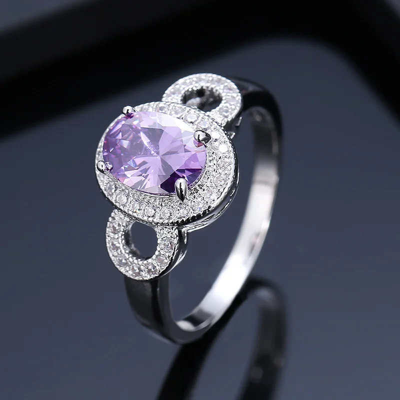 Diamond Geometric Round Purple Zircon Ring for Women's Wedding Engagement Silver Ring Charm Women's Temperament Jewelry
Diamond Geometric Round Purple Zircon Ring for Women's Wedding Engagement Silver Ring Charm Women's Temperament Jewelry