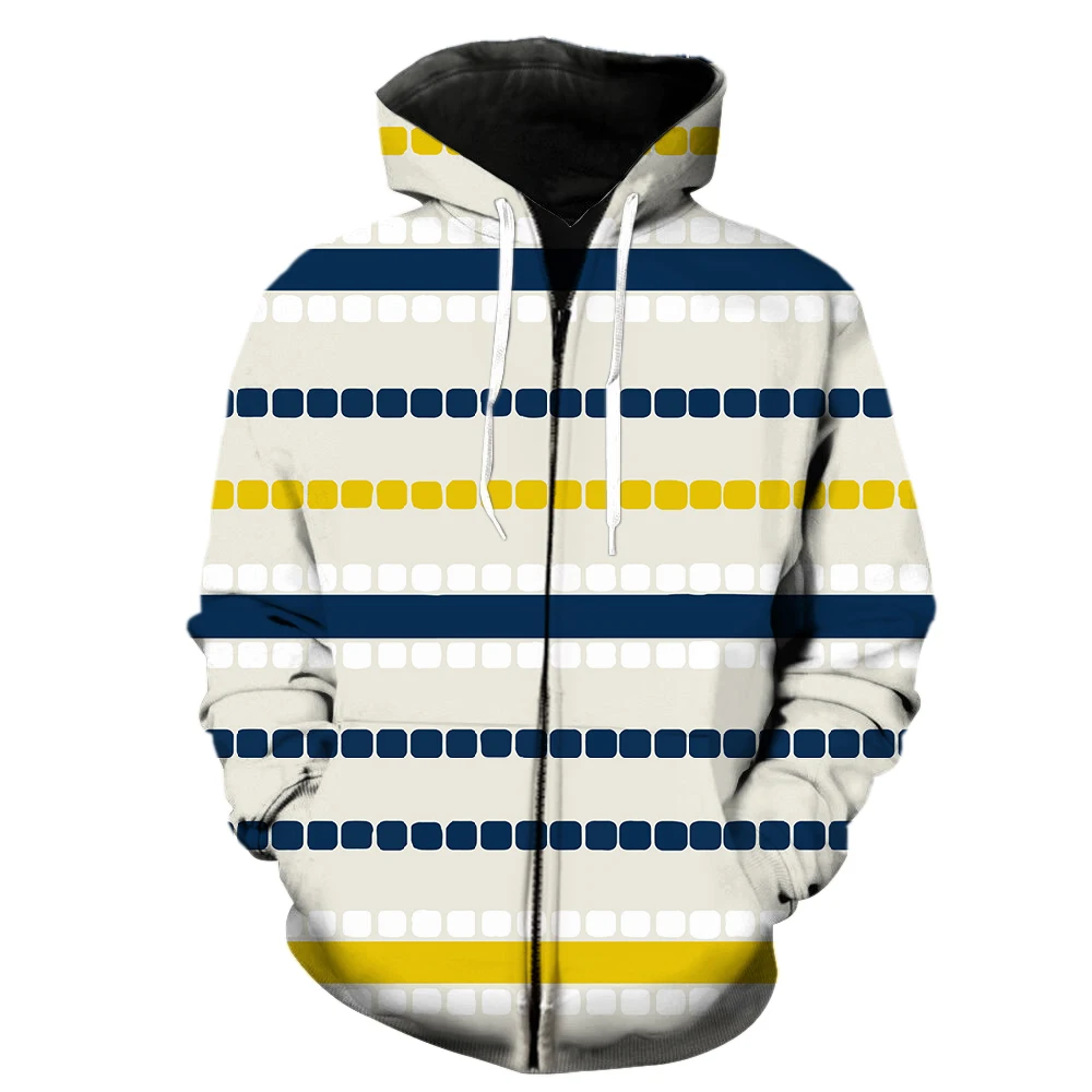 French Style Stripe Men's Zipper Hoodie Fashion Tops Sweatshirts Long Sleeve Unisex Streetwear 3D Print Spring Harajuku Cool 
French Style Stripe Men's Zipper Hoodie Fashion Tops Sweatshirts Long Sleeve Unisex Streetwear 3D Print Spring Harajuku Cool