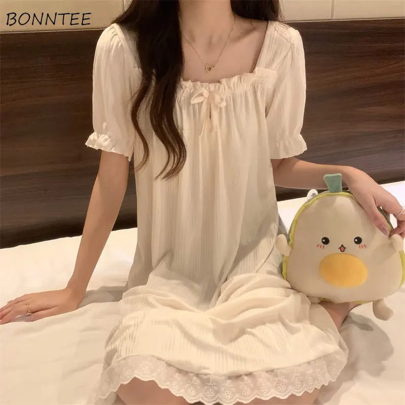 Princess Style Nightgowns Women Sweet Kawaii Students Simple Home Summer New Breathable Schoolgirls Fashion Korean Soft Casual
Princess Style Nightgowns Women Sweet Kawaii Students Simple Home Summer New Breathable Schoolgirls Fashion Korean Soft Casual