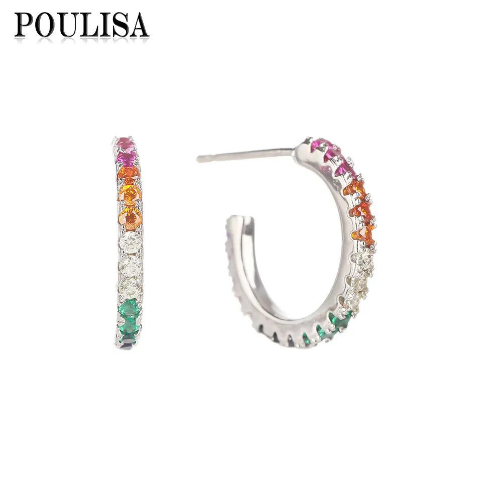 Poulisa Classic Small Circle Earrings Rainbow Color Cubic Zircon Hoop Earrings for Women Girls Birthday Gift Fashion Jewelry
Poulisa Classic Small Circle Earrings Rainbow Color Cubic Zircon Hoop Earrings for Women Girls Birthday Gift Fashion Jewelry