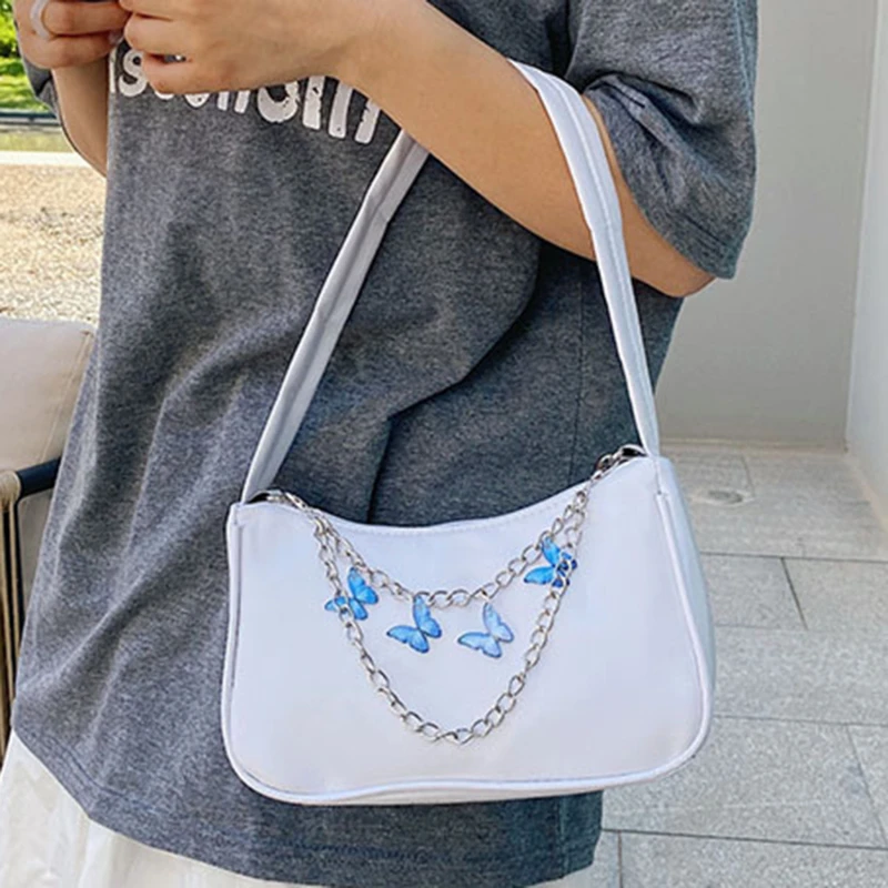 Fashion Women Butterfly Chain Shoulder Bags Pure Color Casual All-match Underarm Bags Elegant Ladies Small Hobos Handbags Purses
Fashion Women Butterfly Chain Shoulder Bags Pure Color Casual All-match Underarm Bags Elegant Ladies Small Hobos Handbags Purses