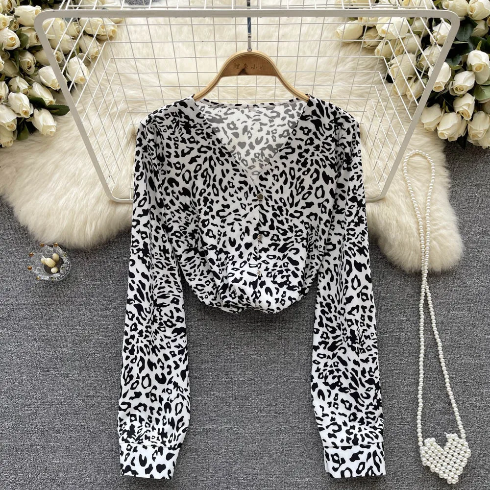 Осенний Новый европейский и американский стиль Леопардовый темперамент ретро свободный универсальный топ с v-образным вырезом Женская одежда
Осенний Новый европейский и американский стиль Леопардовый темперамент ретро свободный универсальный топ с v-образным вырезом Женская одежда