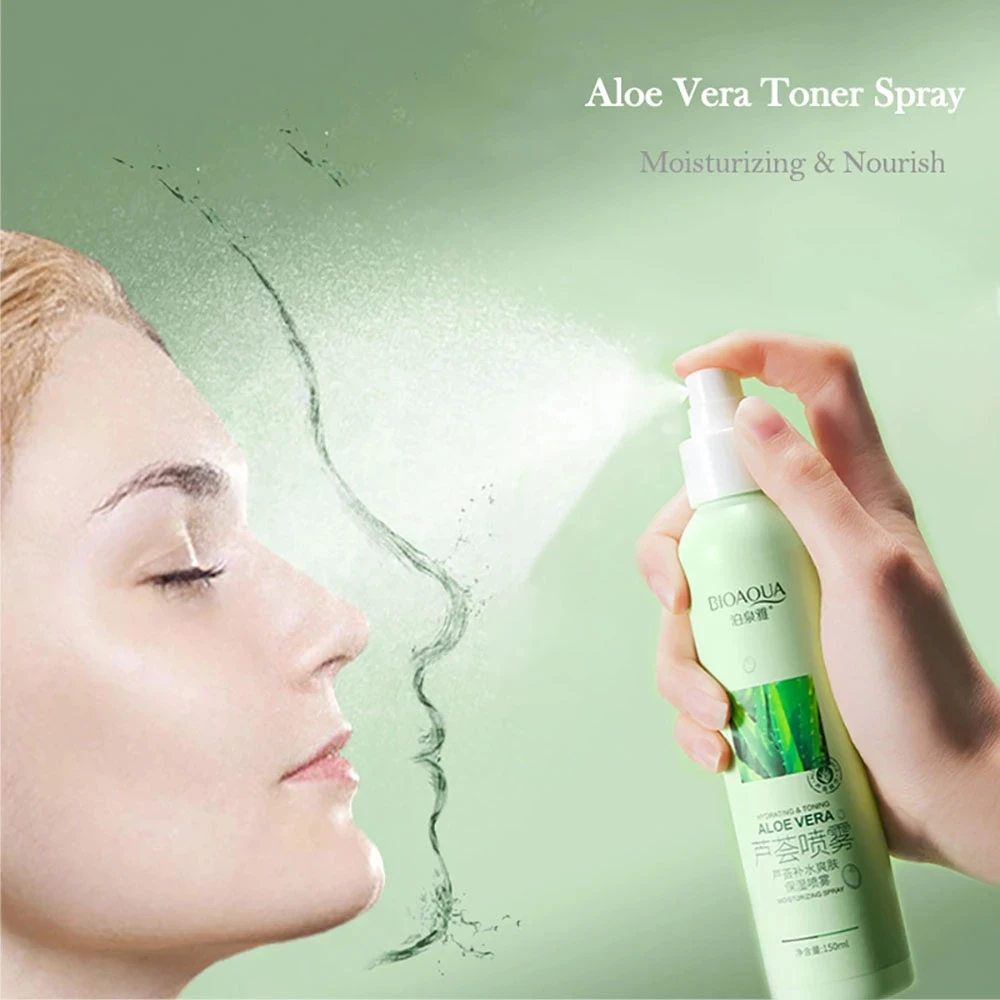 

Aloe Facial Moisturizing Toner Spray Sooth Sensitivity Oil Control Acne Treatment Shrink Pores Face Care Essence Water 150ML