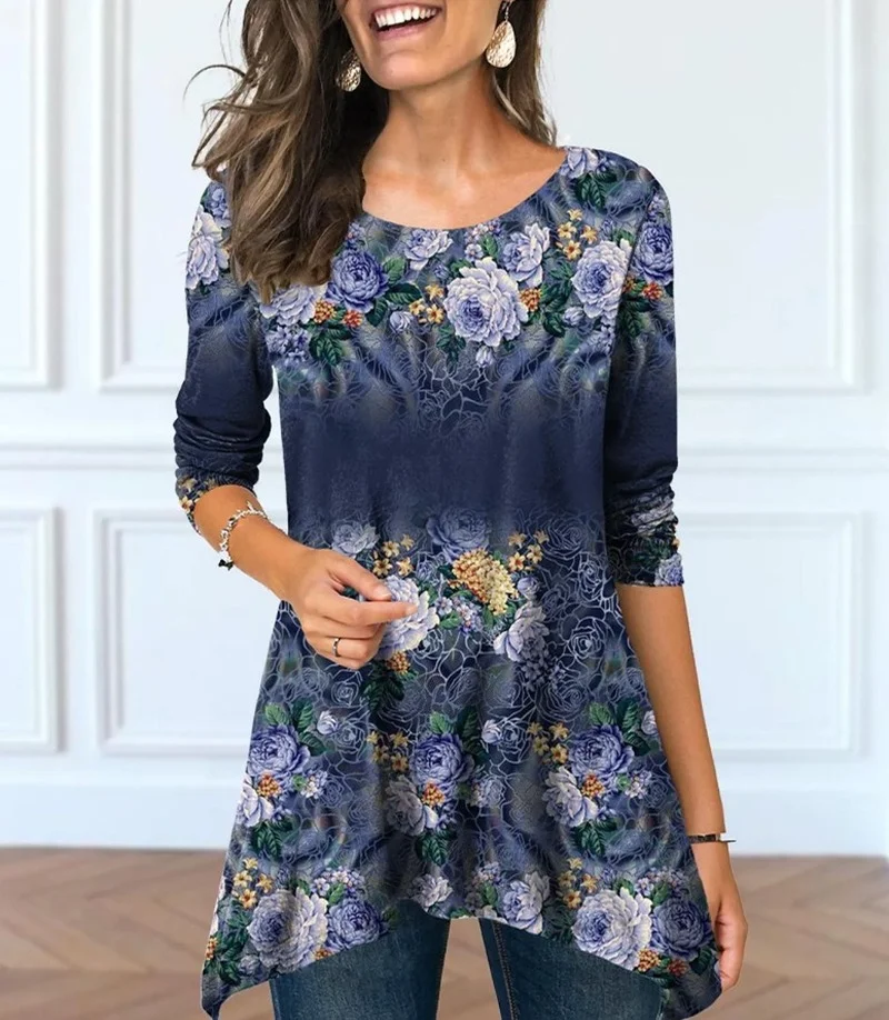 Fashion Flower Printed T-shirts Women Oversized O-neck Long Sleeve Casual Tee Tops Vintage Graphics Casual Loose Tunic Blouses
Fashion Flower Printed T-shirts Women Oversized O-neck Long Sleeve Casual Tee Tops Vintage Graphics Casual Loose Tunic Blouses