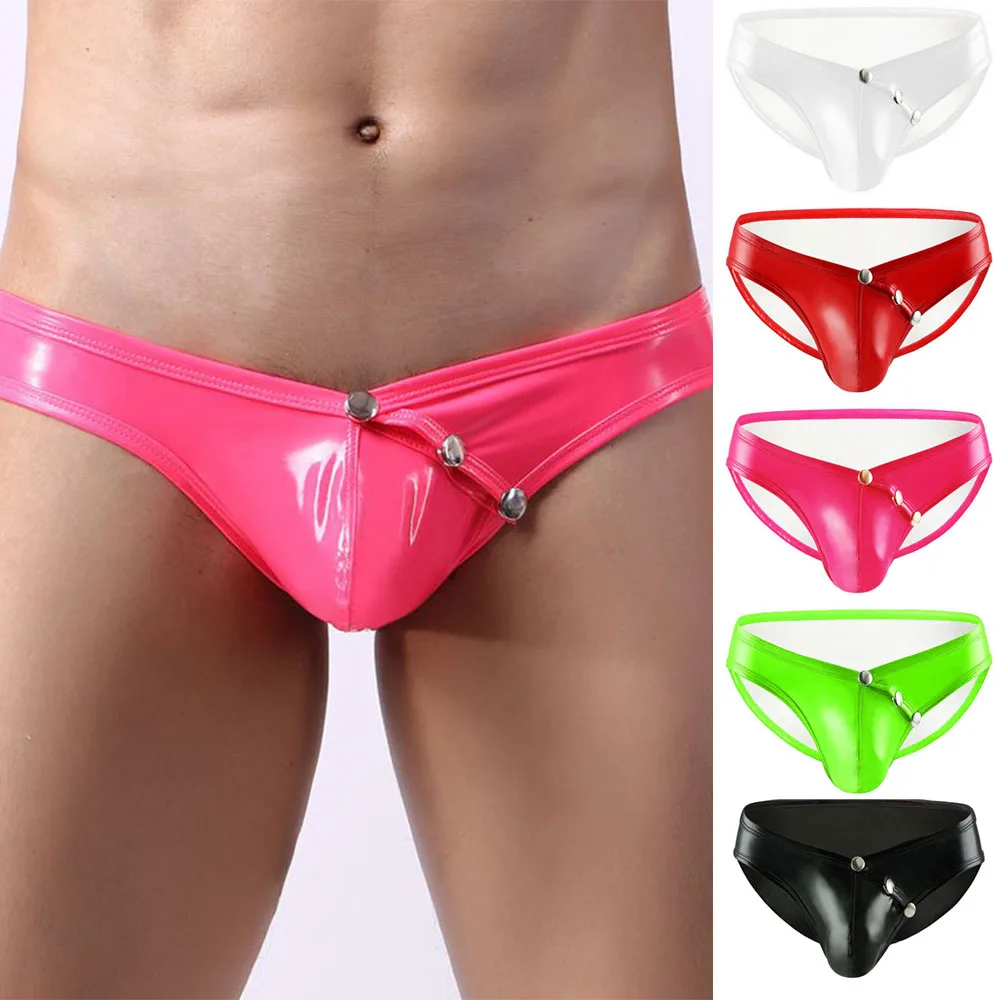 Hot 2022 Faux Leather Briefs Mens Convex Pouch Underpants Solid Color Thong G String Pants Men Gay Underwear Sissy Panties Pink
Hot 2022 Faux Leather Briefs Mens Convex Pouch Underpants Solid Color Thong G String Pants Men Gay Underwear Sissy Panties Pink