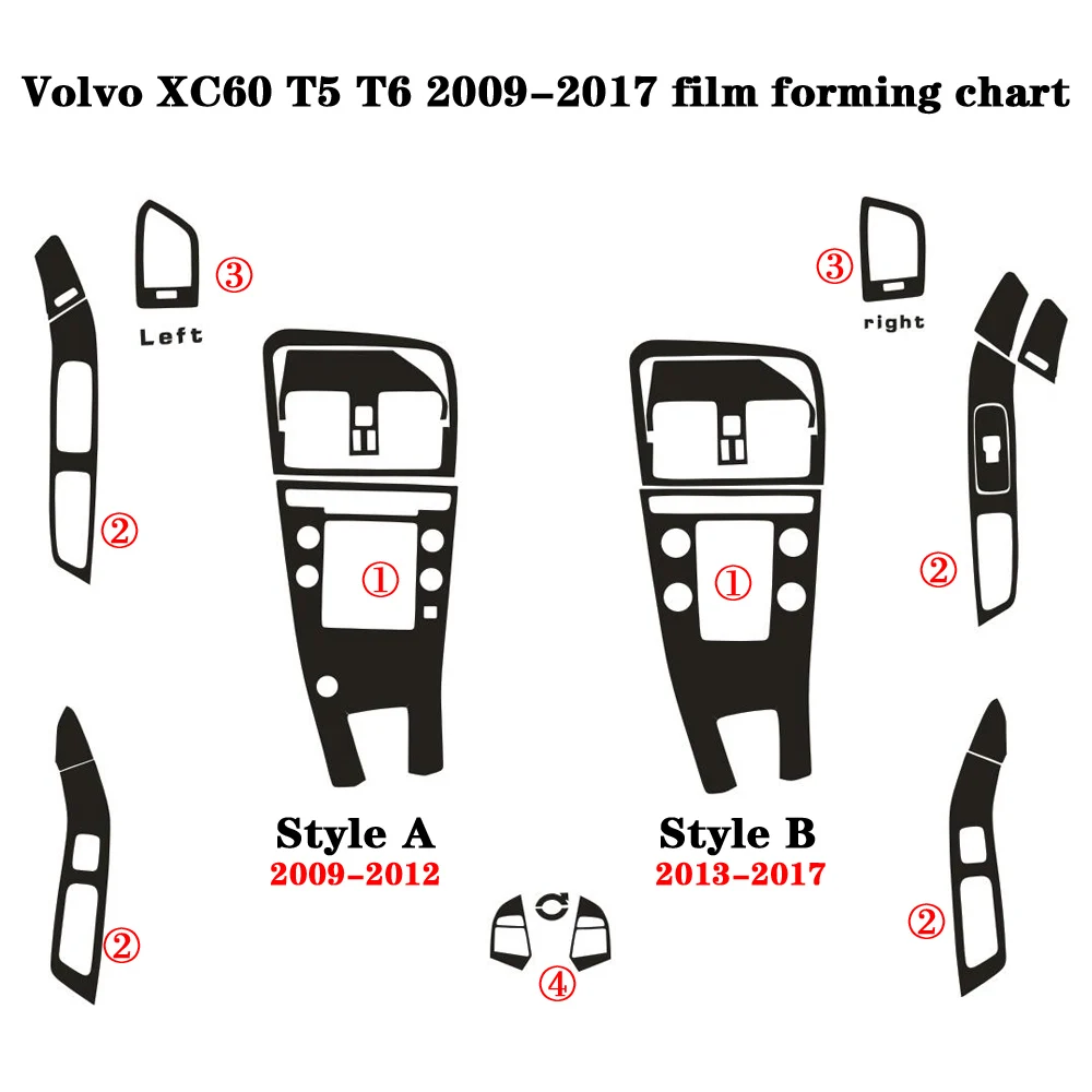 

Car-Styling 3D 5D Carbon Fiber Car Interior Center Console Color Change Molding Sticker Decals For Volvo XC60 2009-2018
