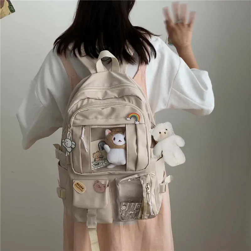 

Большой рюкзак и сумка для мальчиков и девочек унисекс, вместительный милый детский школьный ранец для подростков, плюшевый рюкзак с медведем