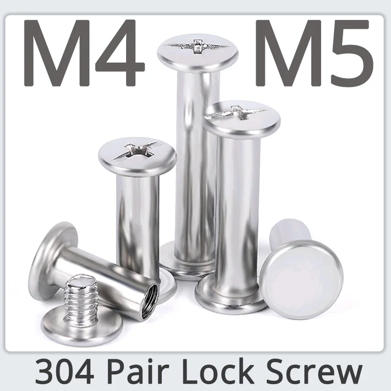 M4 M5 304 Stainless Steel Flat Head Cross Recessed Pair Lock Screw Account Book Nail Photo Album Menu Butt Nut Rivet Buckle
M4 M5 304 Stainless Steel Flat Head Cross Recessed Pair Lock Screw Account Book Nail Photo Album Menu Butt Nut Rivet Buckle