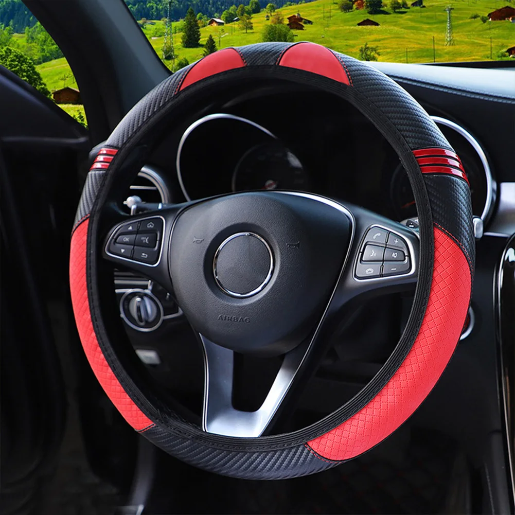 Cover 1x Steering Wheel Universal 38CM Black Red Car Auto Carbon Fiber D Shape Easy To Install Eco-friendly Durable
Cover 1x Steering Wheel Universal 38CM Black Red Car Auto Carbon Fiber D Shape Easy To Install Eco-friendly Durable