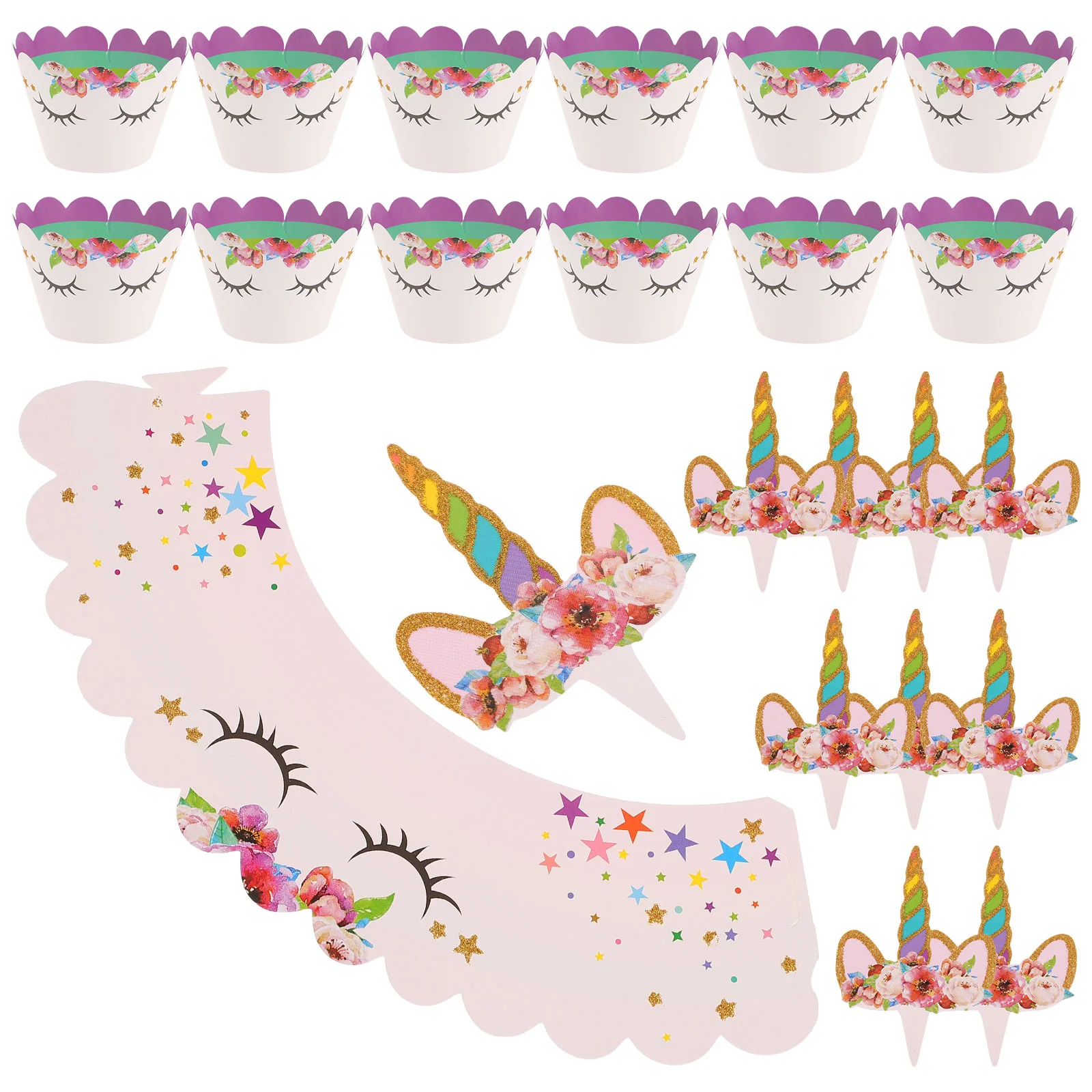 24Pcs Cupcake Wrapper Glittering Cupcake Decorative Liner Cake Surrounding Edge with Cake Topper Shower Cake Decor
24Pcs Cupcake Wrapper Glittering Cupcake Decorative Liner Cake Surrounding Edge with Cake Topper Shower Cake Decor