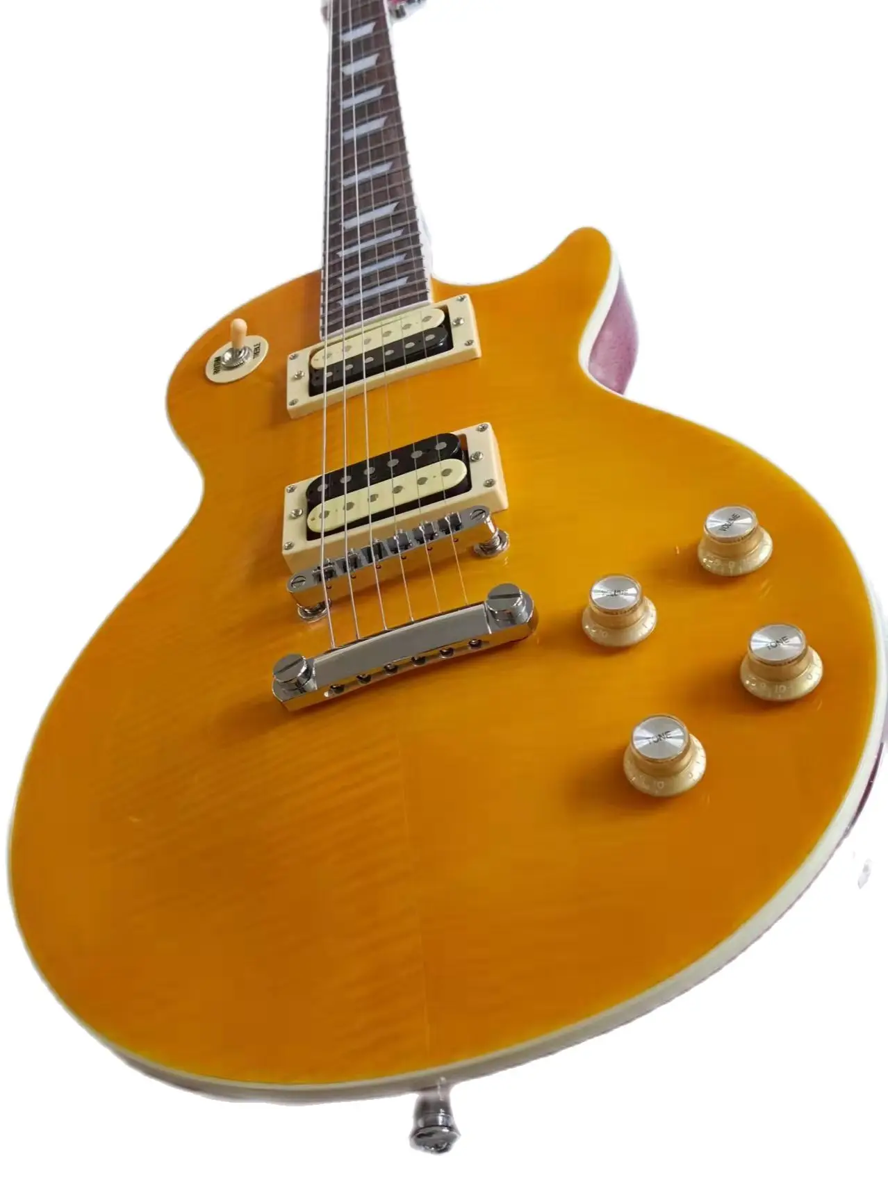 2022 New Top FP-006, Transparent Yellow Color, Solid Body With Maple Flame Cover,Ebony Fretboard, Standard LP Electric Guitar
2022 New Top FP-006, Transparent Yellow Color, Solid Body With Maple Flame Cover,Ebony Fretboard, Standard LP Electric Guitar