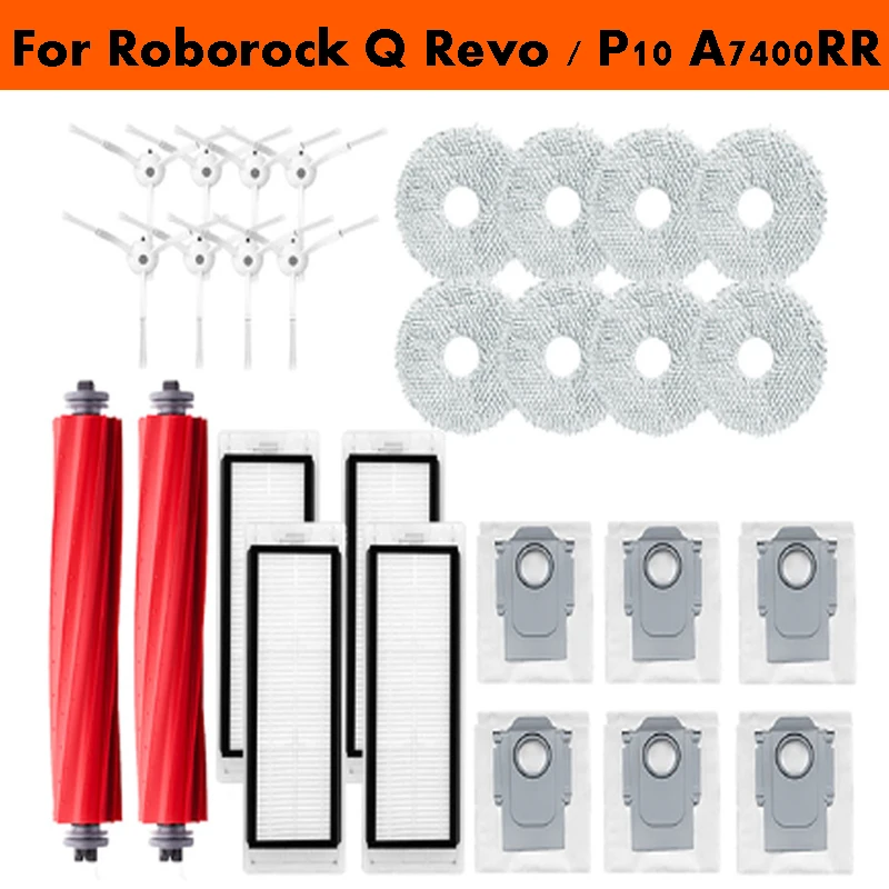 For Roborock Q Revo / P10 A7400RR Robot Vacuums Cleaner Accessory Main Side Brush Hepa Filter Mop Cloths Dust Bag Spare Part
For Roborock Q Revo / P10 A7400RR Robot Vacuums Cleaner Accessory Main Side Brush Hepa Filter Mop Cloths Dust Bag Spare Part