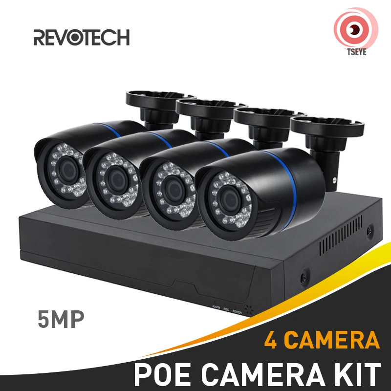 IP-камера видеонаблюдения REVOTECH 5 Мп 8 каналов POE NVR 48 В 802 3af | Безопасность и защита
