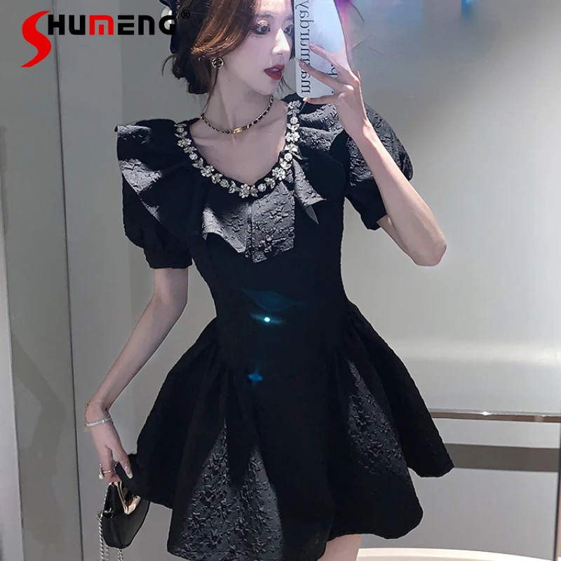 Hepburn Party Dress Women Heavy Rhinestone Doll Collar Kids Girl Puffy Dress 2022 Summer New Short Sleeve Mini Vestido Feminino
Hepburn Party Dress Women Heavy Rhinestone Doll Collar Kids Girl Puffy Dress 2022 Summer New Short Sleeve Mini Vestido Feminino