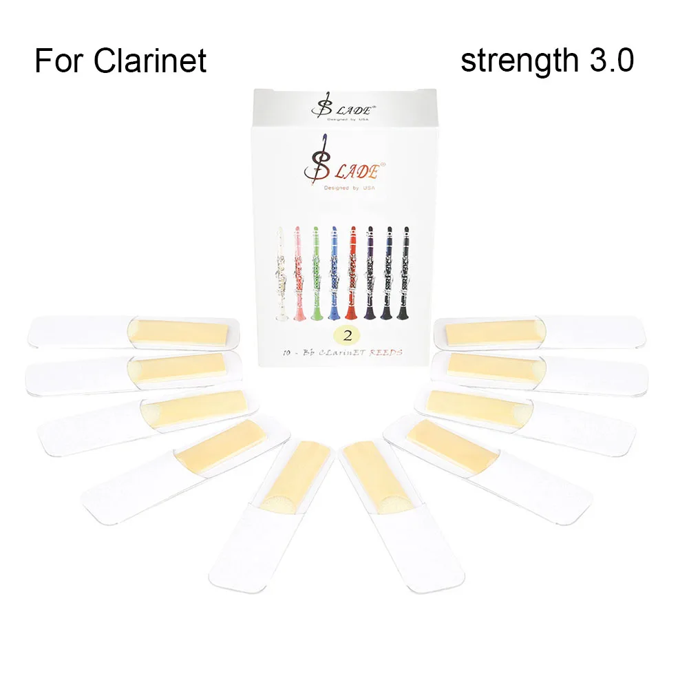 10pcs Clarinet Reeds For Clarinet Strength 2/2.5/3 High Quality Reed Woodwind Instrument Clarinet Accessories Smooth Surface
10pcs Clarinet Reeds For Clarinet Strength 2/2.5/3 High Quality Reed Woodwind Instrument Clarinet Accessories Smooth Surface