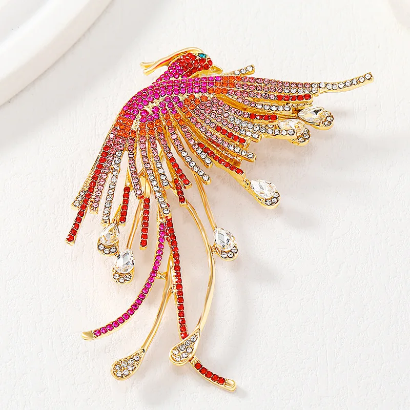 Luxury Design Beautiful Phoenix Brooch Exquiste Rhinestone Bird Corsage Vintage Animal Pins Women's Personality Jewelry Badges
Luxury Design Beautiful Phoenix Brooch Exquiste Rhinestone Bird Corsage Vintage Animal Pins Women's Personality Jewelry Badges