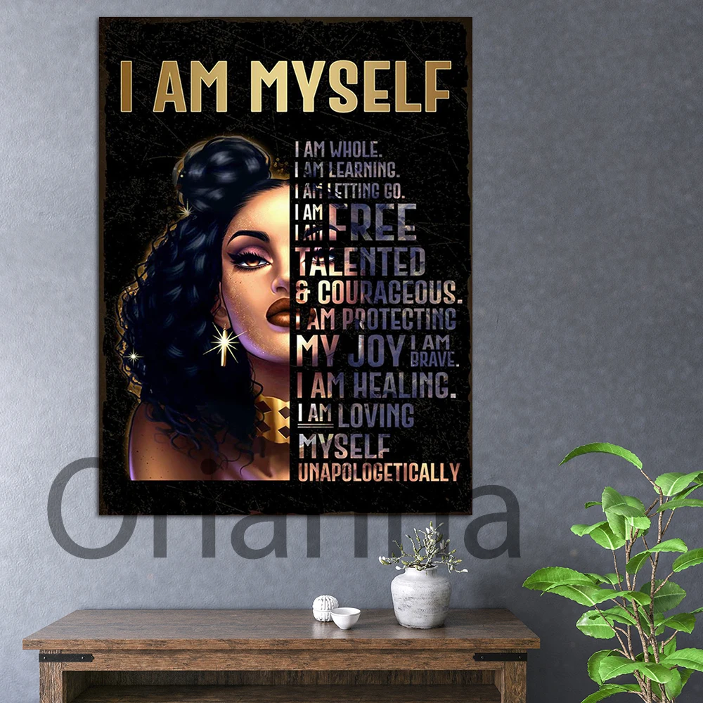 Black Girl Canvas Art I Am Myself Poster Print Black Girl Magic Wall Art Afro Woman Wall Decor Inspirational Black Queen Canvas
Black Girl Canvas Art I Am Myself Poster Print Black Girl Magic Wall Art Afro Woman Wall Decor Inspirational Black Queen Canvas
