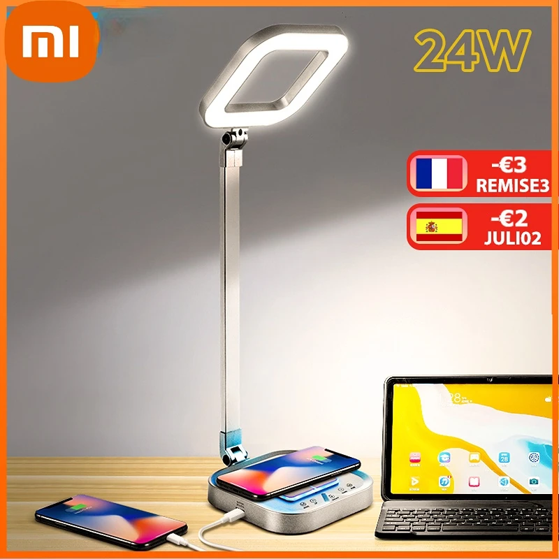 Xiaomi 24W LED Reading Book DESK LAMP 10W Qi Wireless Charging Eye Protect 3000K-6000K RA80 Folding with 7Color Mood Light Night
Xiaomi 24W LED Reading Book DESK LAMP 10W Qi Wireless Charging Eye Protect 3000K-6000K RA80 Folding with 7Color Mood Light Night