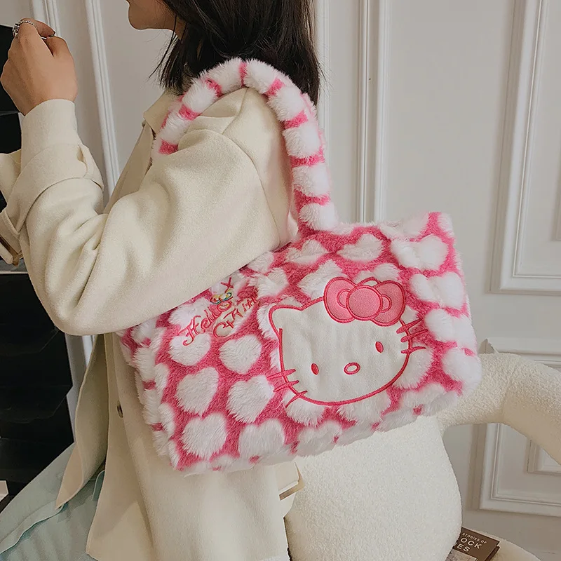 Сумка Hello Kitty Y2k, роскошные дизайнерские плюшевые сумки через плечо Sanrio, женская сумка для покупок JK Lolita, милые девушки 
Сумка Hello Kitty Y2k, роскошные дизайнерские плюшевые сумки через плечо Sanrio, женская сумка для покупок JK Lolita, милые девушки
