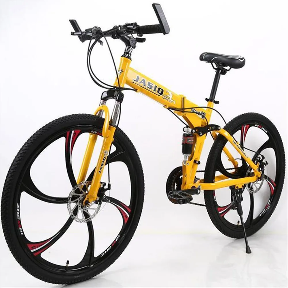

21 скорость 24/26 дюйма, горный велосипед с амортизацией, двойной дисковый тормоз, переноска, Подарочный пакет, складной быстросъемный велосипед