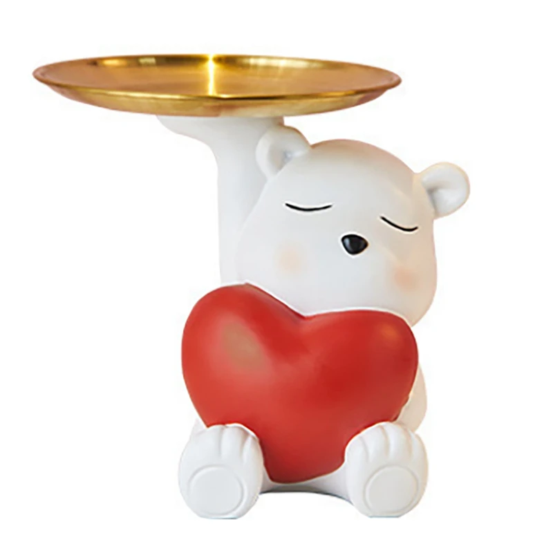 Creative White Bear Sculpture Statue Storage Tray Snacks Candy Fruit Keys And Sundries Storage Tray Decoration Craft
Creative White Bear Sculpture Statue Storage Tray Snacks Candy Fruit Keys And Sundries Storage Tray Decoration Craft