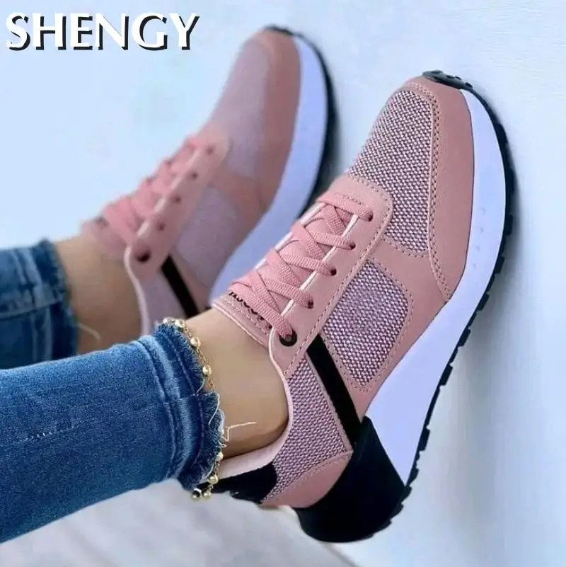 2023 New Women Sneakers Mesh Breathable Wedges Sports Shoes Fashion Mixed Colors Lace-Up Casual Lady Vulcanized Shoes Zapatillas
2023 New Women Sneakers Mesh Breathable Wedges Sports Shoes Fashion Mixed Colors Lace-Up Casual Lady Vulcanized Shoes Zapatillas