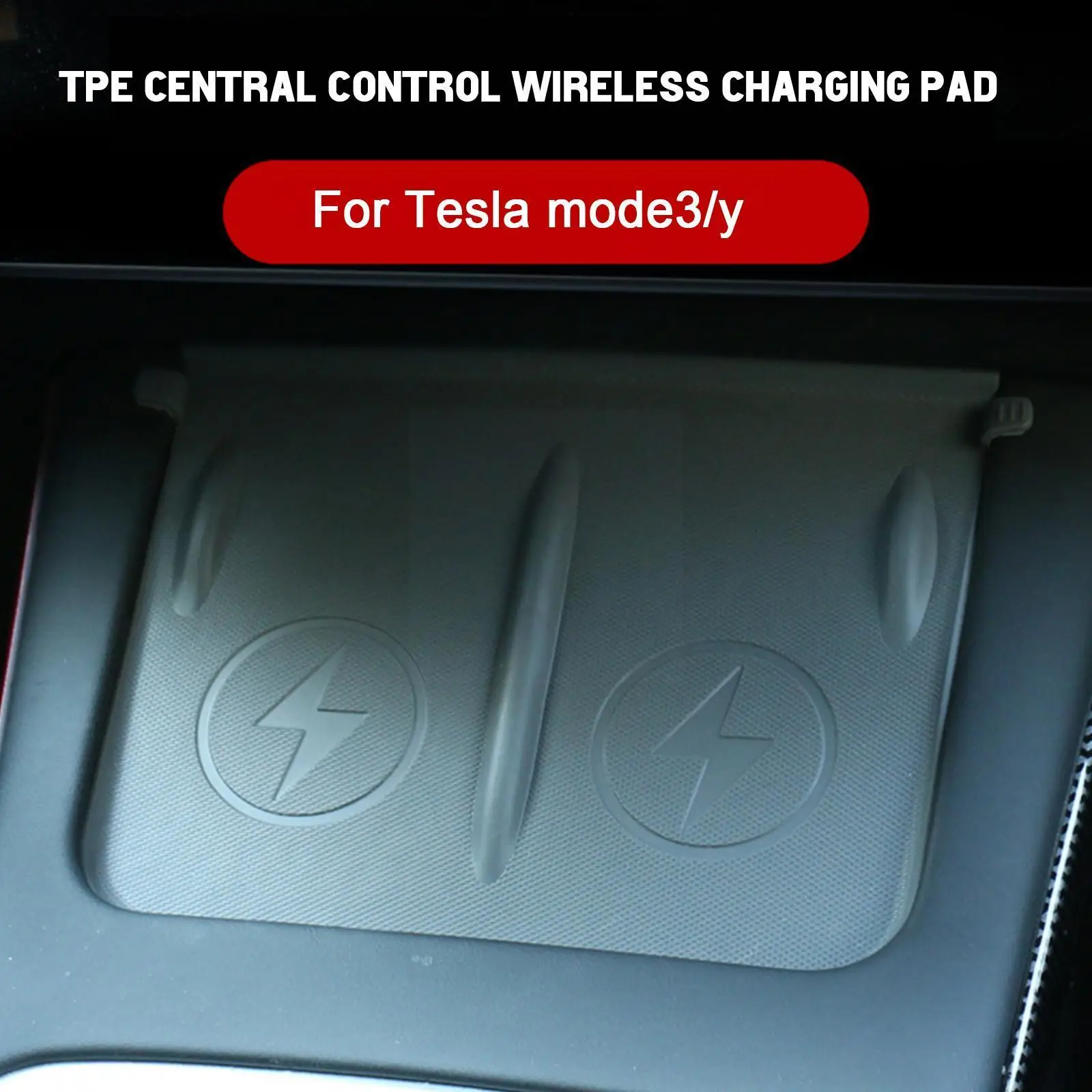 

for Tesla Model3 Y 2021 2022 Accessories Car Phone Y Anti-skid Accessories Wireless Pad Charging Pad Model Pad TPE X3Q1