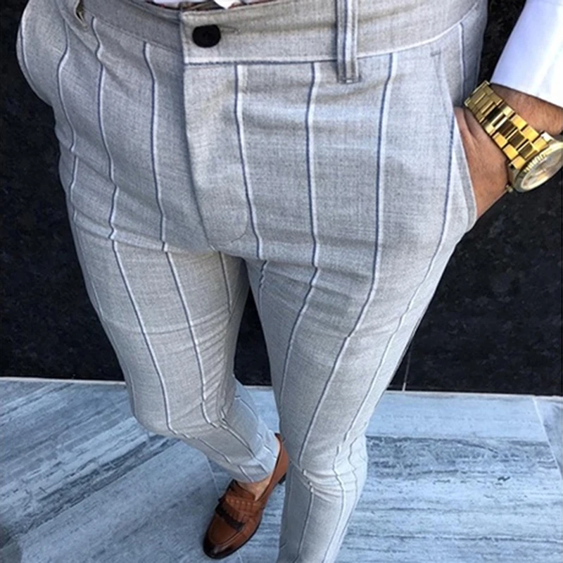 Formal Men's Striped Pants Slim Fit Business Casual Pencil Pants Fashion Office Work Men's Skinny Button Long Trousers
Formal Men's Striped Pants Slim Fit Business Casual Pencil Pants Fashion Office Work Men's Skinny Button Long Trousers