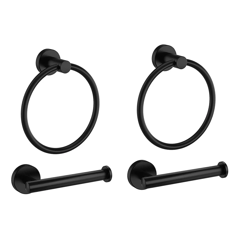 HOT SALE 4Pcs Bathroom Hardware Black Towel Ring And Toilet Paper Holder Stainless Steel Bathroom Hand Towel Holder Towel
HOT SALE 4Pcs Bathroom Hardware Black Towel Ring And Toilet Paper Holder Stainless Steel Bathroom Hand Towel Holder Towel