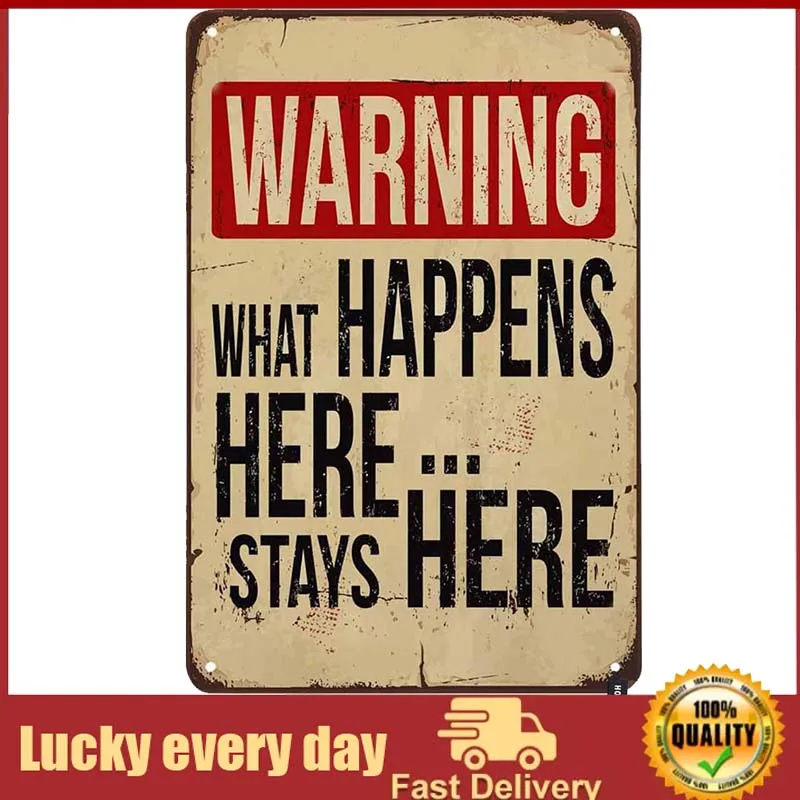 Warning What Happens Here Stays Here Tin Sign Vintage Metal Tin Signs for Men Women Wall Art Decor for Home Bars Clubs Cafes
Warning What Happens Here Stays Here Tin Sign Vintage Metal Tin Signs for Men Women Wall Art Decor for Home Bars Clubs Cafes