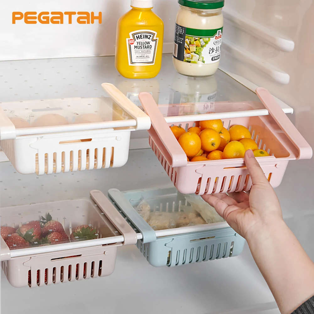 Adjustable retractable refrigerator storage rack, refrigerator pull-out drawer basket fresh-keeping compartment organizer 
Adjustable retractable refrigerator storage rack, refrigerator pull-out drawer basket fresh-keeping compartment organizer