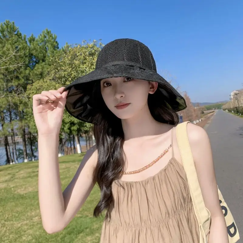 

Caps For Women Summer Big-brimmed Fisherman's Hat Vinyl Anti-UV Sun Visor Outdoor Outing Sun Hat Lace Beach Hat Capybaras