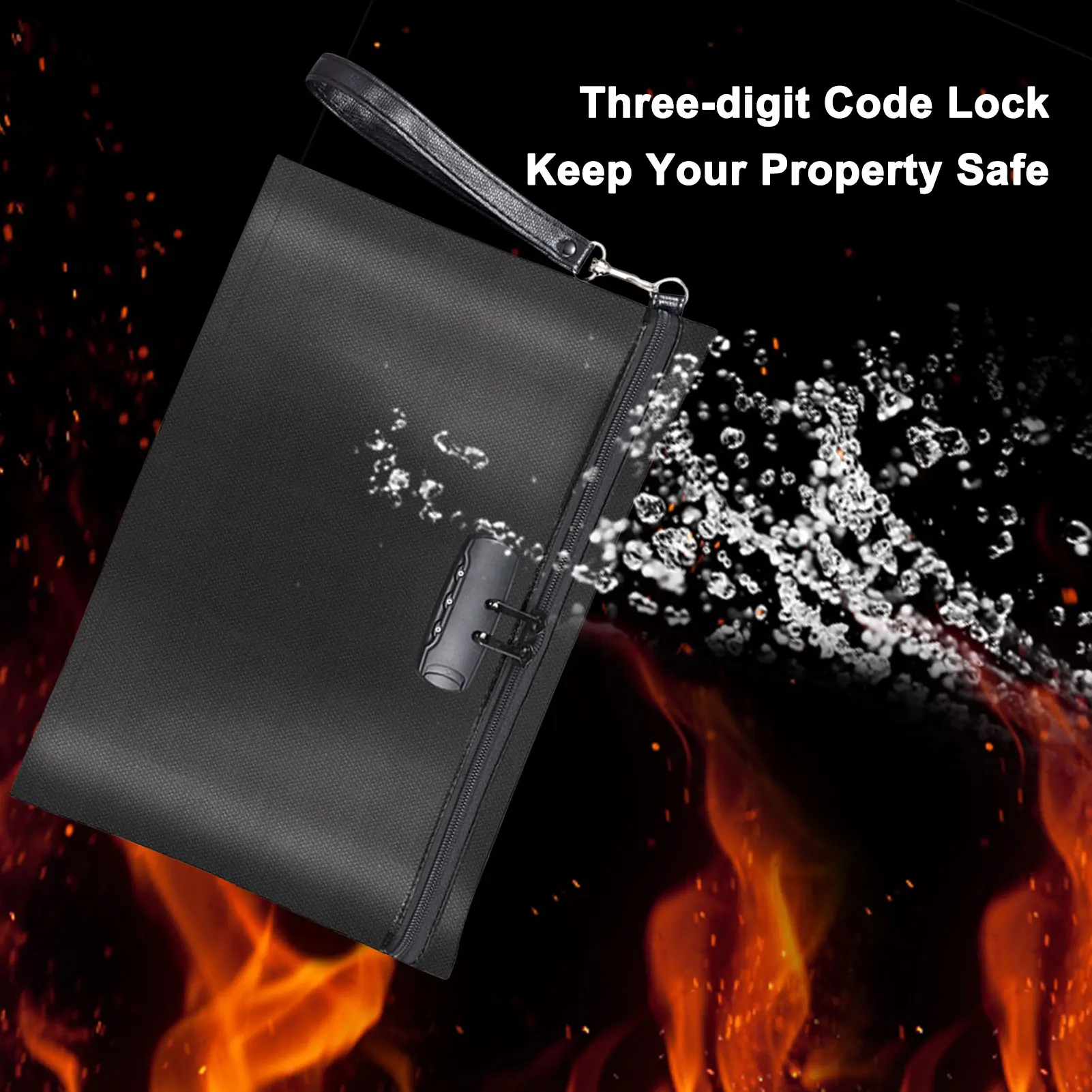 Combination Lock Fireproof Bag Fire Resistant Document Bag File Holder Non-Itchy Silicone Coated Pouch For Cash Passport Laptop
Combination Lock Fireproof Bag Fire Resistant Document Bag File Holder Non-Itchy Silicone Coated Pouch For Cash Passport Laptop