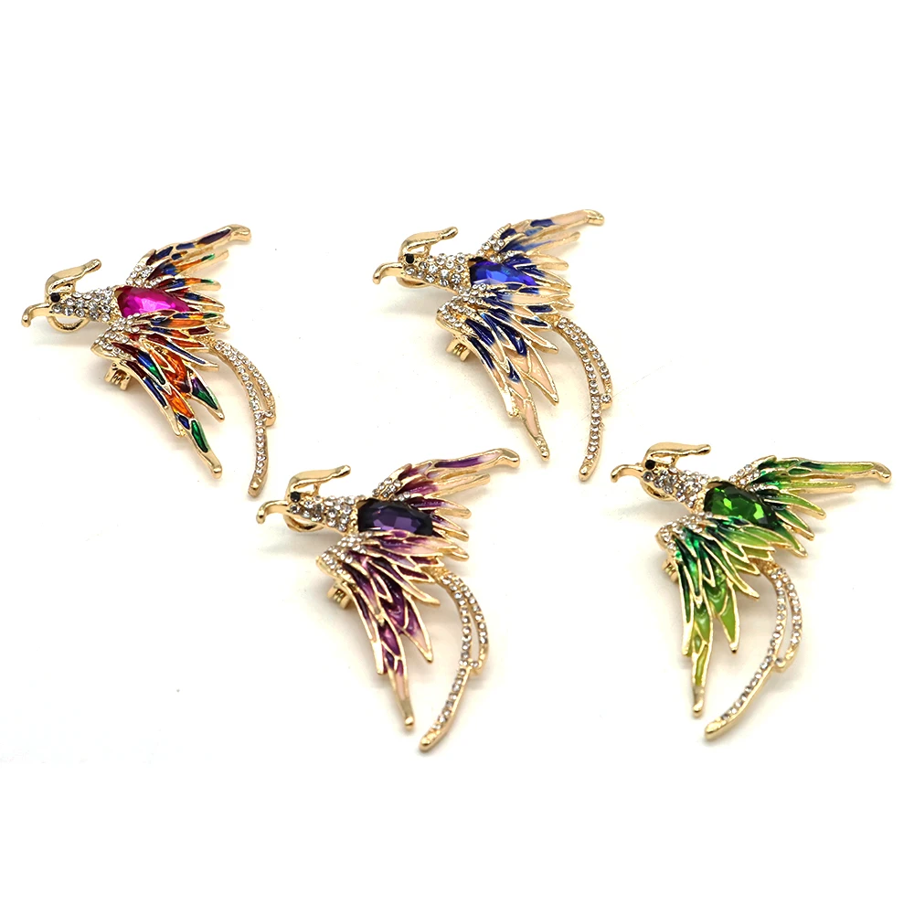 Crystal Phoenix Bird Brooches Vintage Delicate 5-color Enamel Elegant Temperament Animals Pin Party Office Trendy Jewelry Gifts
Crystal Phoenix Bird Brooches Vintage Delicate 5-color Enamel Elegant Temperament Animals Pin Party Office Trendy Jewelry Gifts